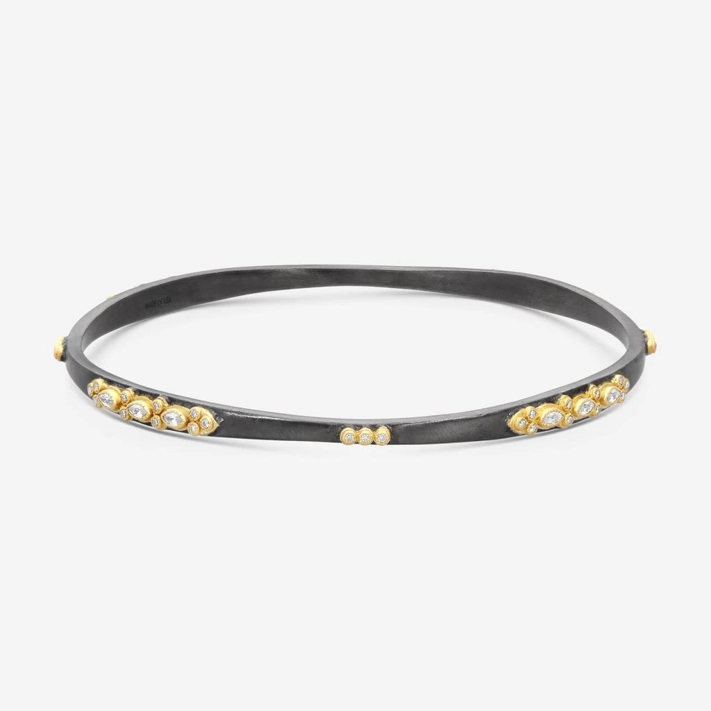 Armenta Armenta Old World 18K Yellow Gold 
Blackened Sterling Silver Champagne Diamond 
Sapphire Bangle Bracelet 15620 3