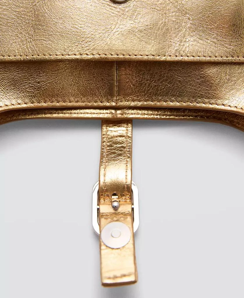 Mango Women's Leather Metallic Bag 9