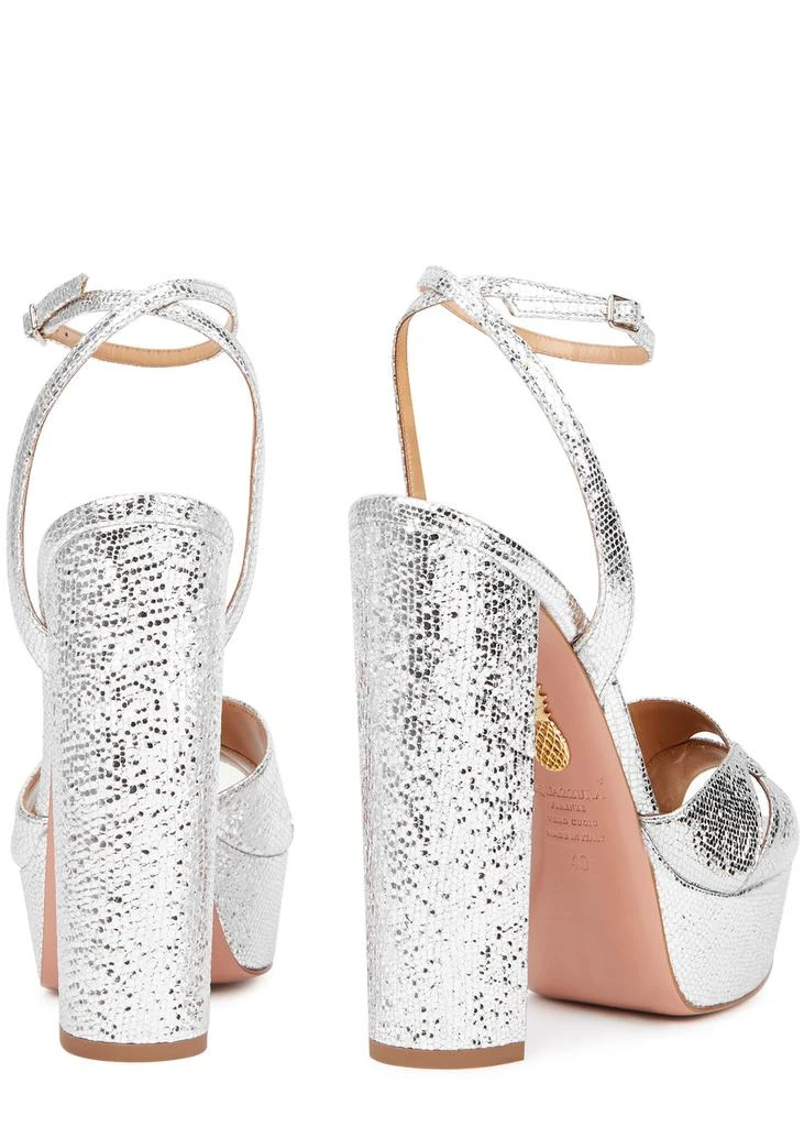 Aquazzura Sinner 140 lizard-effect leather platform sandals 3