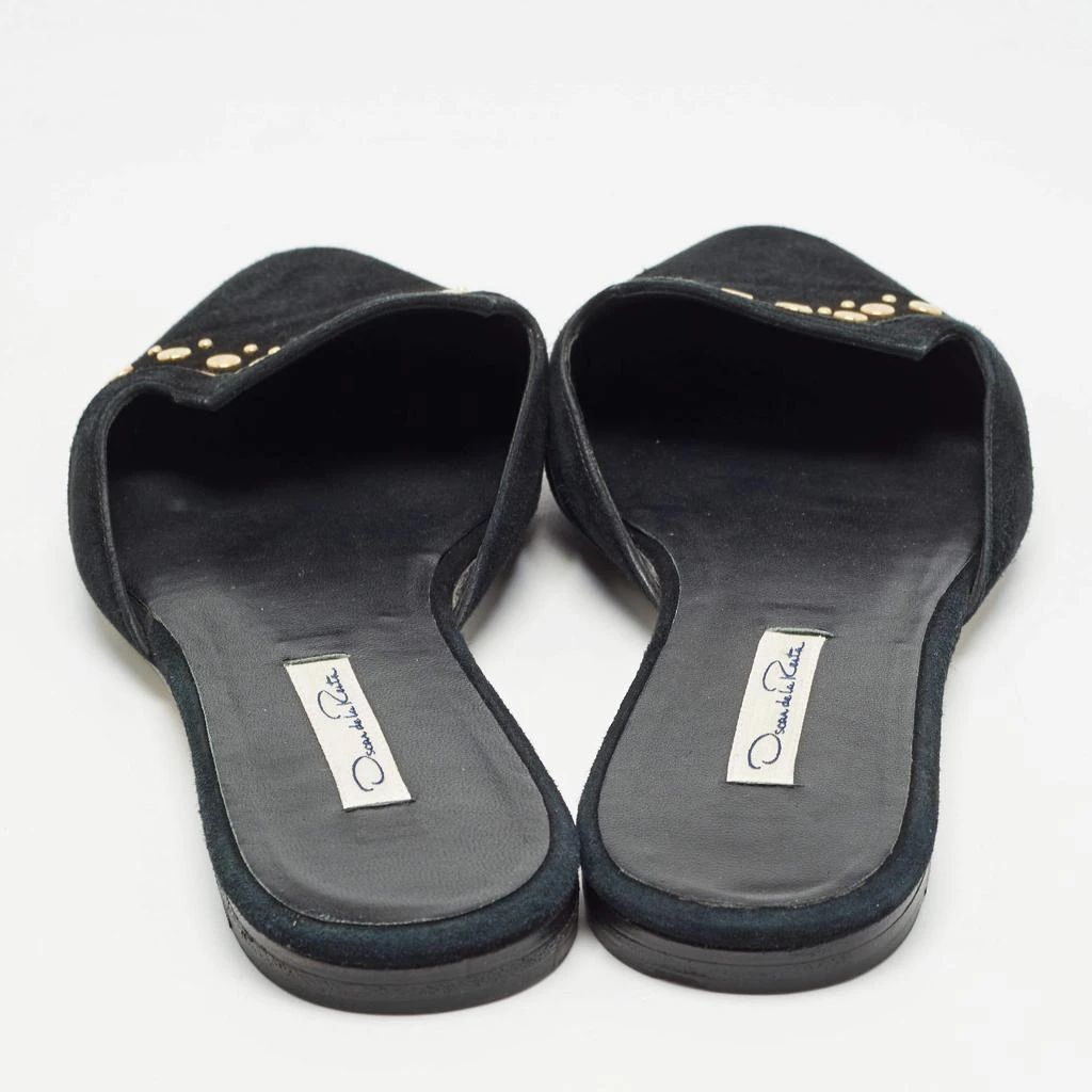 Oscar de la Renta Oscar de la Renta Black Suede Studded Flat Mules Size 41 5