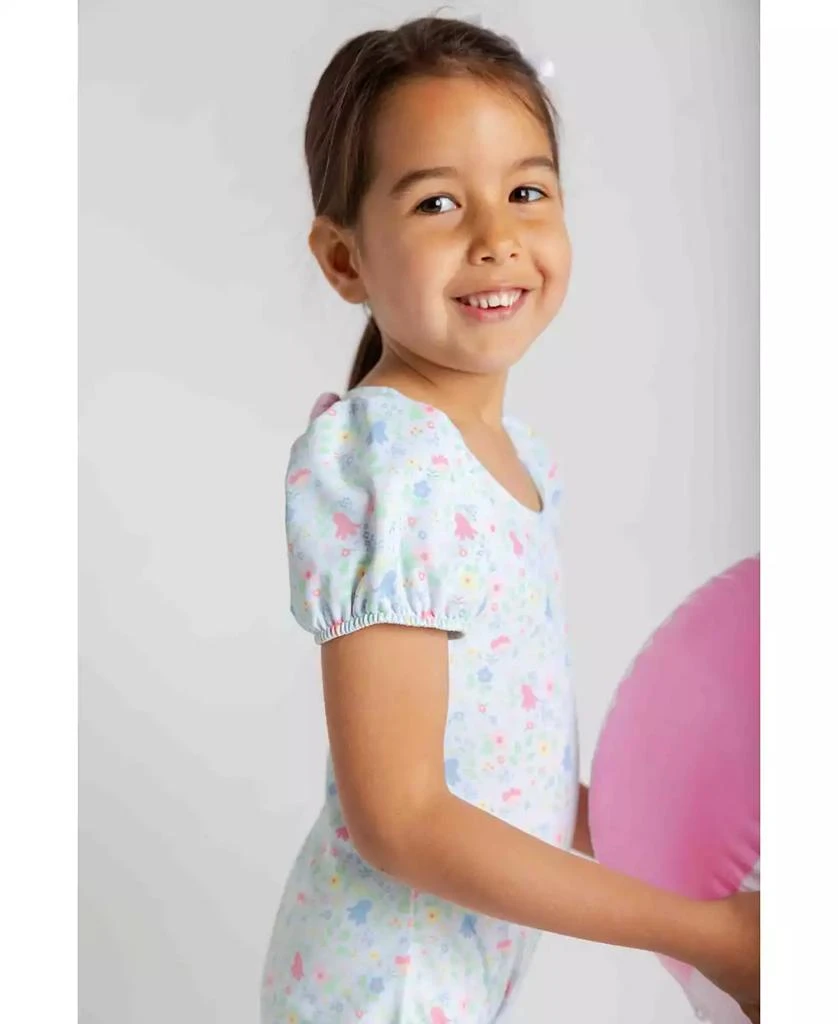 Florence Eiseman Toddler Girls Floral Print Swimsuit with Puff Sleeves 2