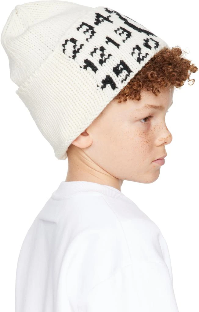 MM6 Kids Off-White Logo Beanie 3