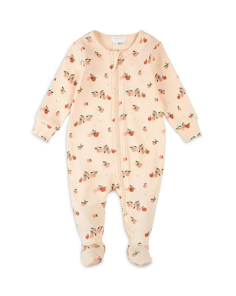 Petit Lem Girls' Agrumes Print Ribbed Sleeper - Baby 1