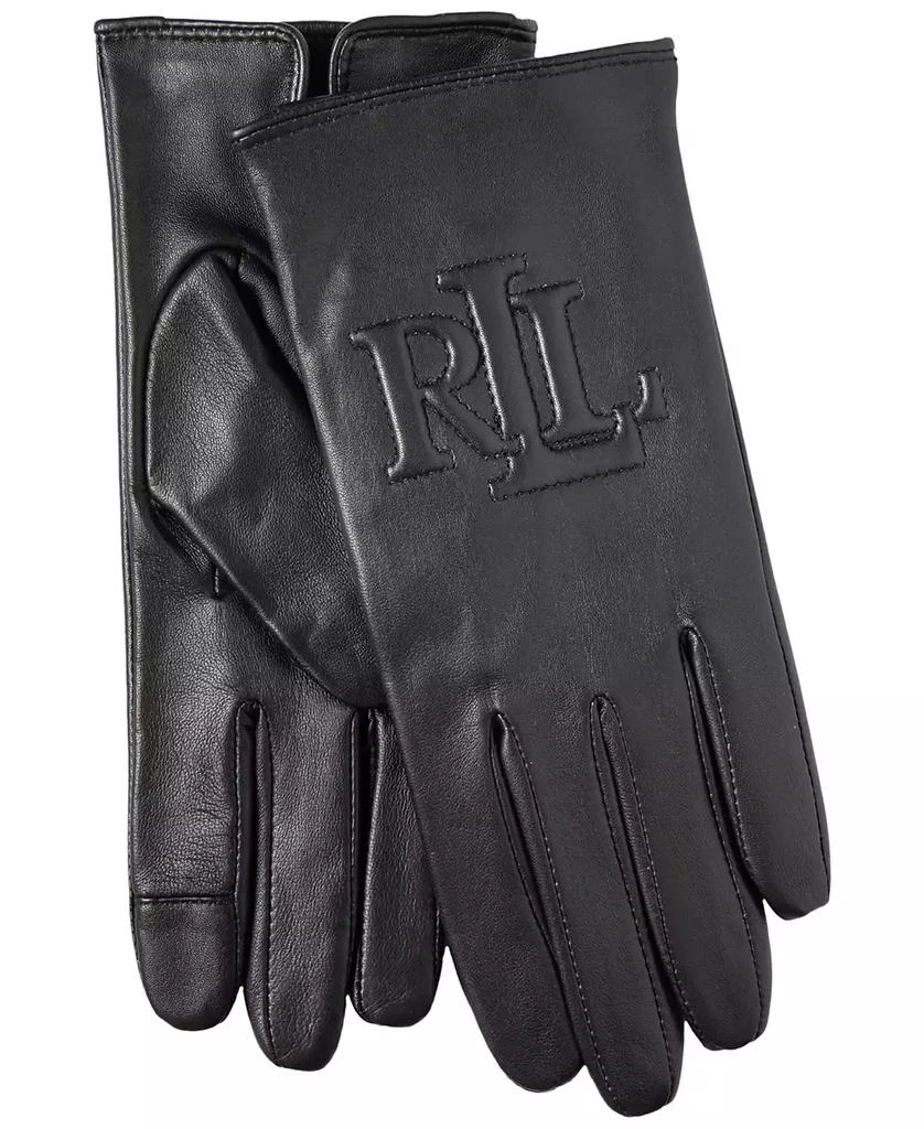 Ralph Lauren Raised Logo Leather Touch Gloves 1