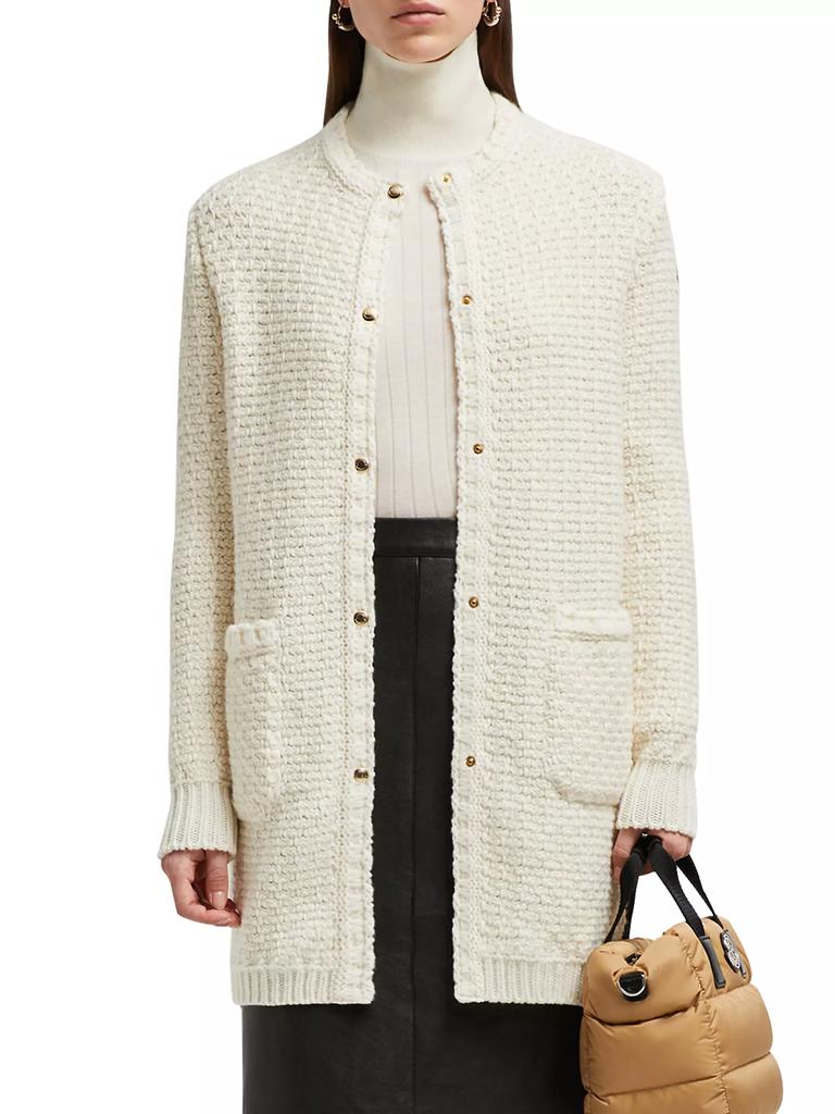 Moncler Lurex Wool Blended Long Cardigan