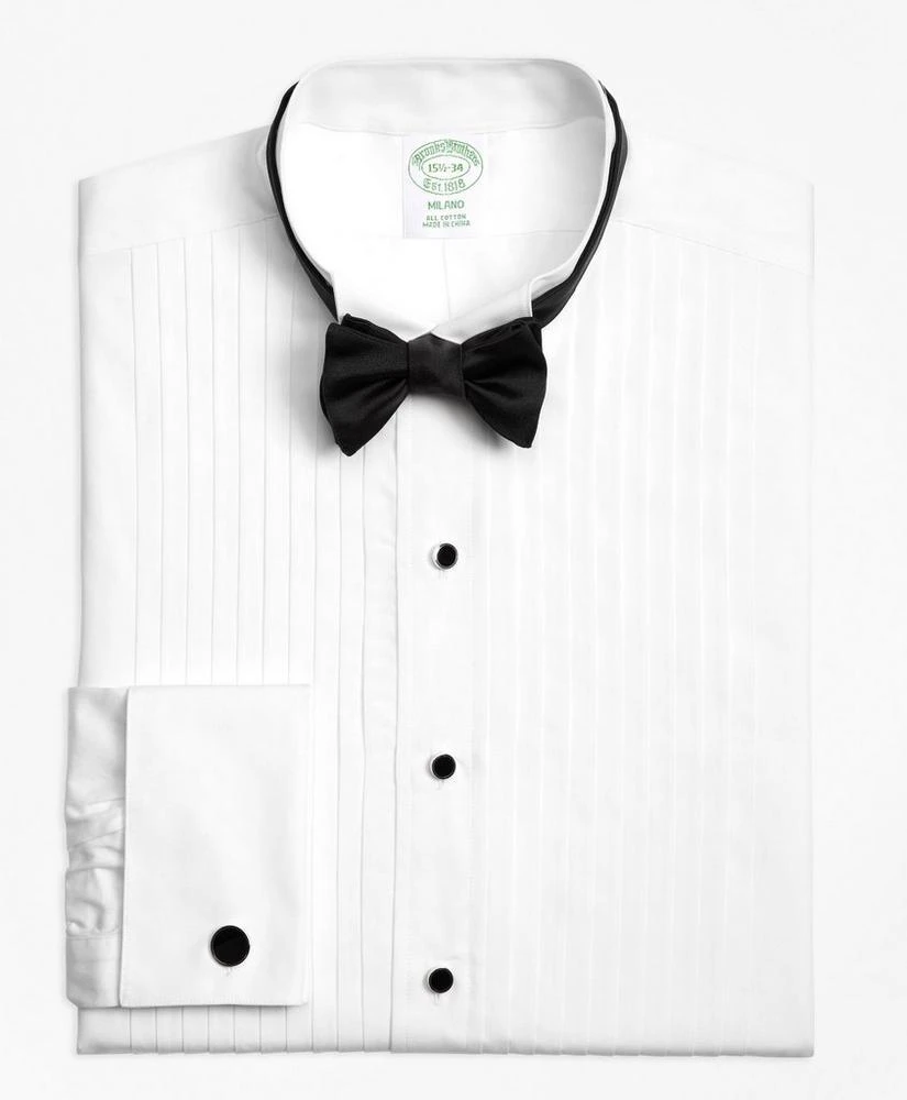 Brooks Brothers Milano Fit Ten-Pleat Wing Collar Tuxedo Shirt 1
