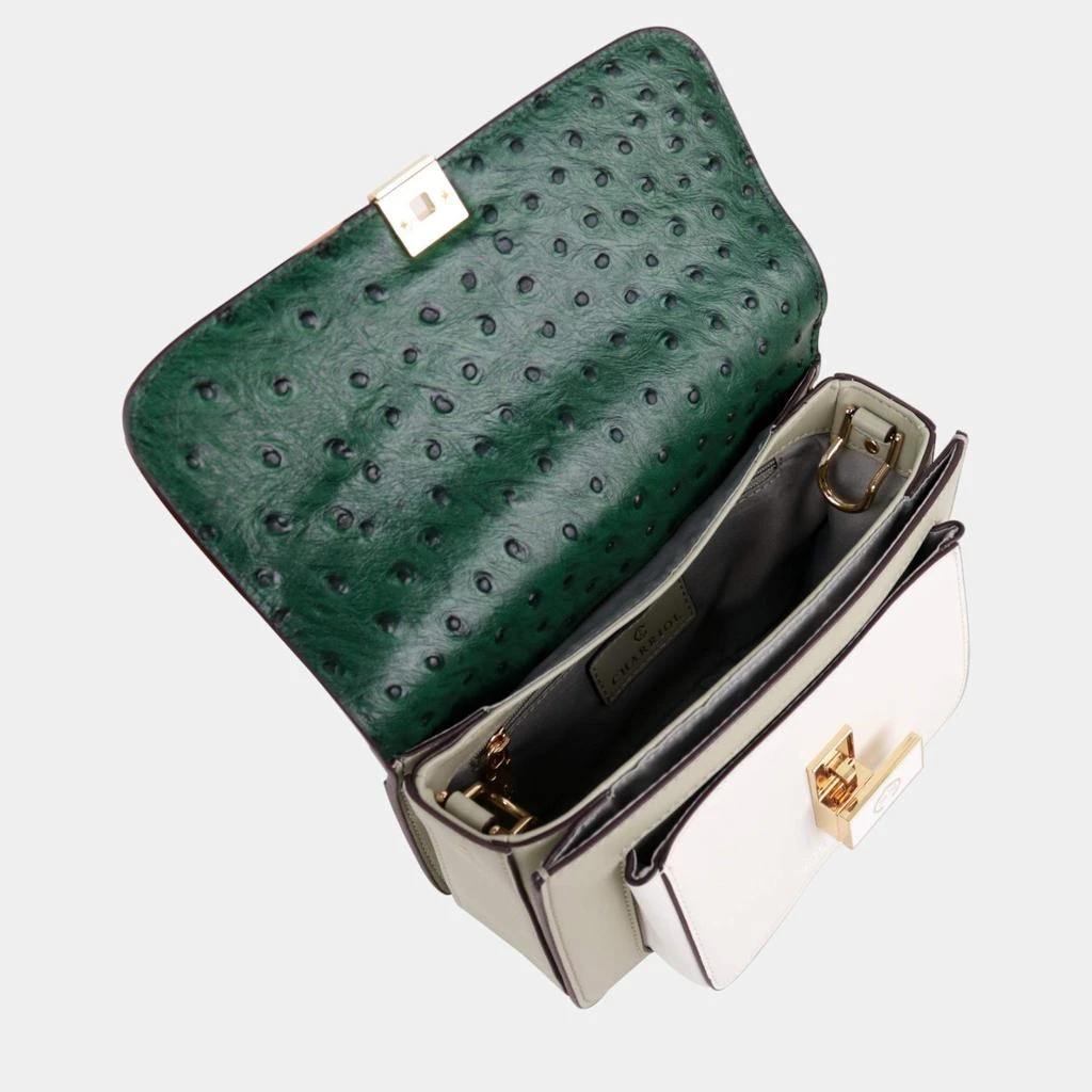 Charriol Charriol Green/Beige/Grey Leather LE REVE Crossbody 4