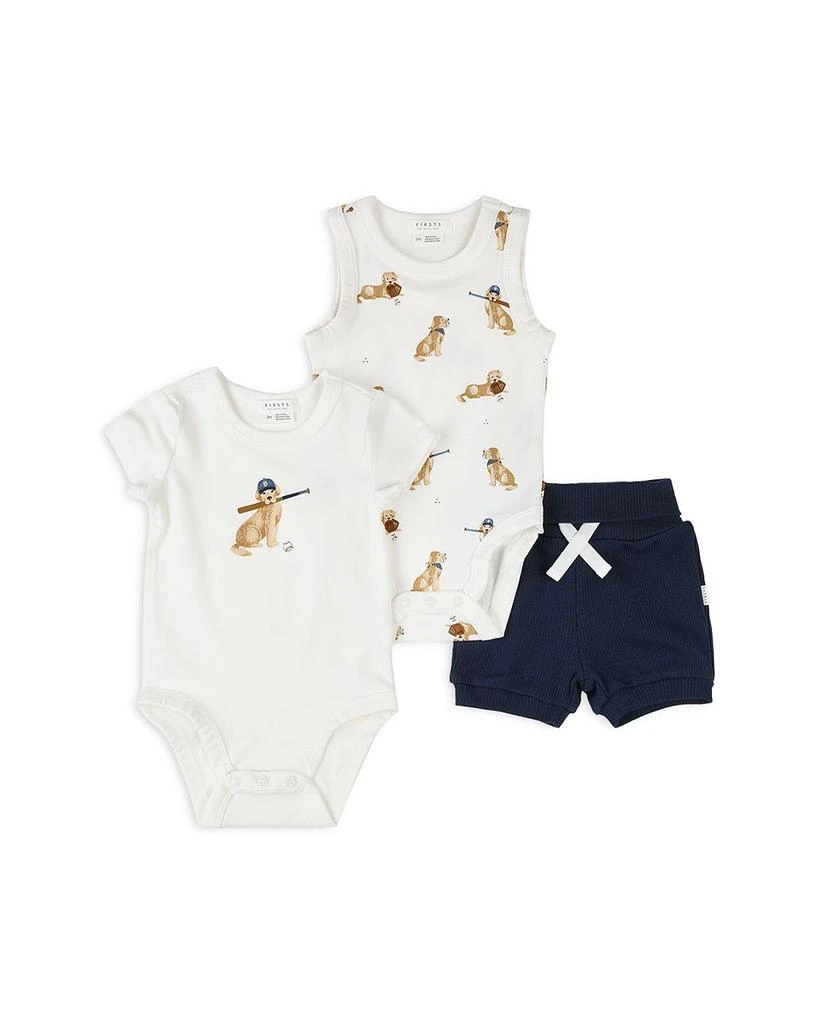 Petit Lem Boys' Baseball Buddy Bodysuits & Shorts Set  - Baby 1