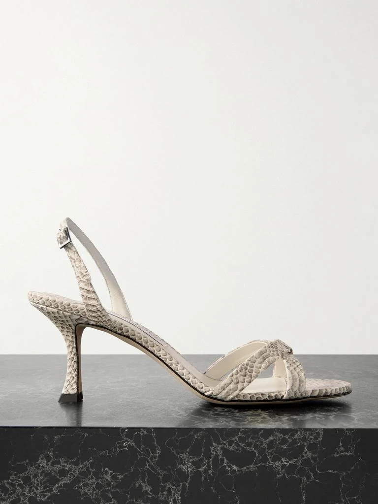 Jimmy Choo Elsy 70 仿蛇纹皮革露跟凉鞋  - IT36 1