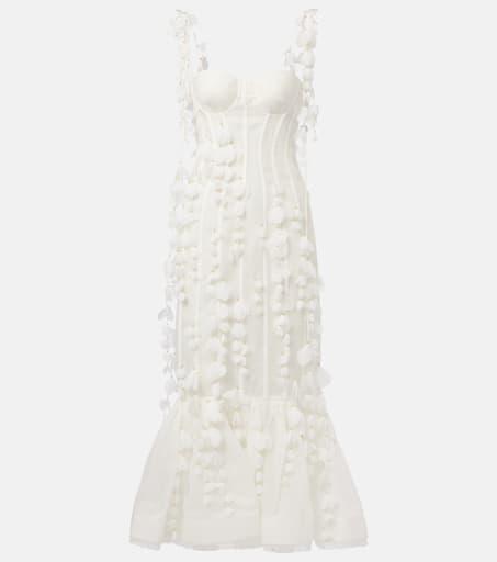 【Zimmermann】Dawning linen and silk midi dress ZIMMERMANN Dawning belted floral-print linen and silk-blend