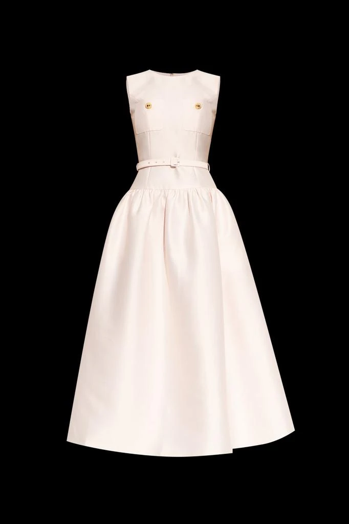 knee length dresses for ladies Self-Portrait - Gold Knit Taffeta Midi Dress