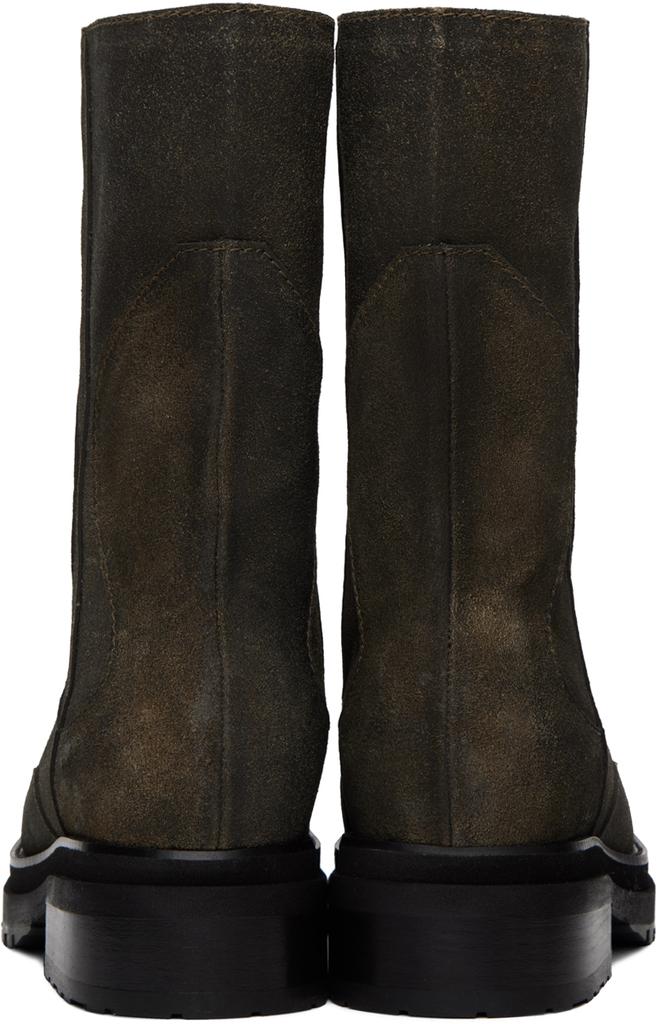 Eckhaus Latta Brown Stacked Boots