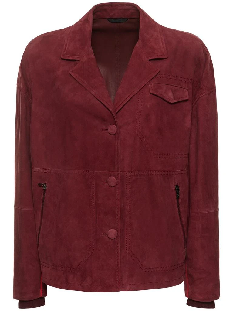 FERRARI Single Breasted Suede Jacket 1