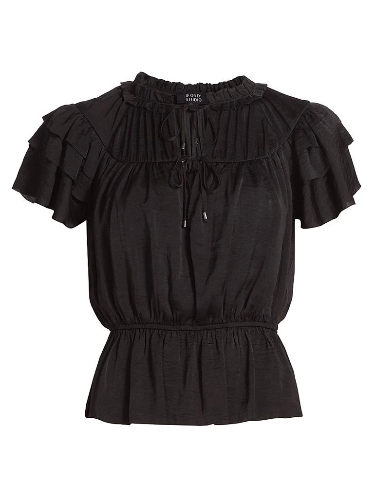 If Only Studio Parachute Ruffled Peplum Top 1