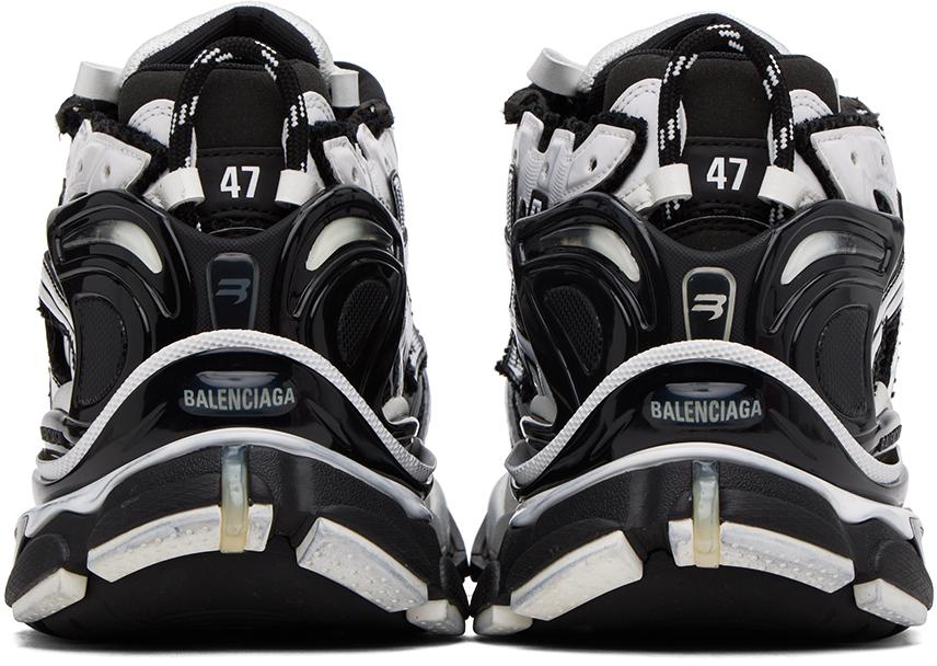 Balenciaga White & Black Runner Sneakers
