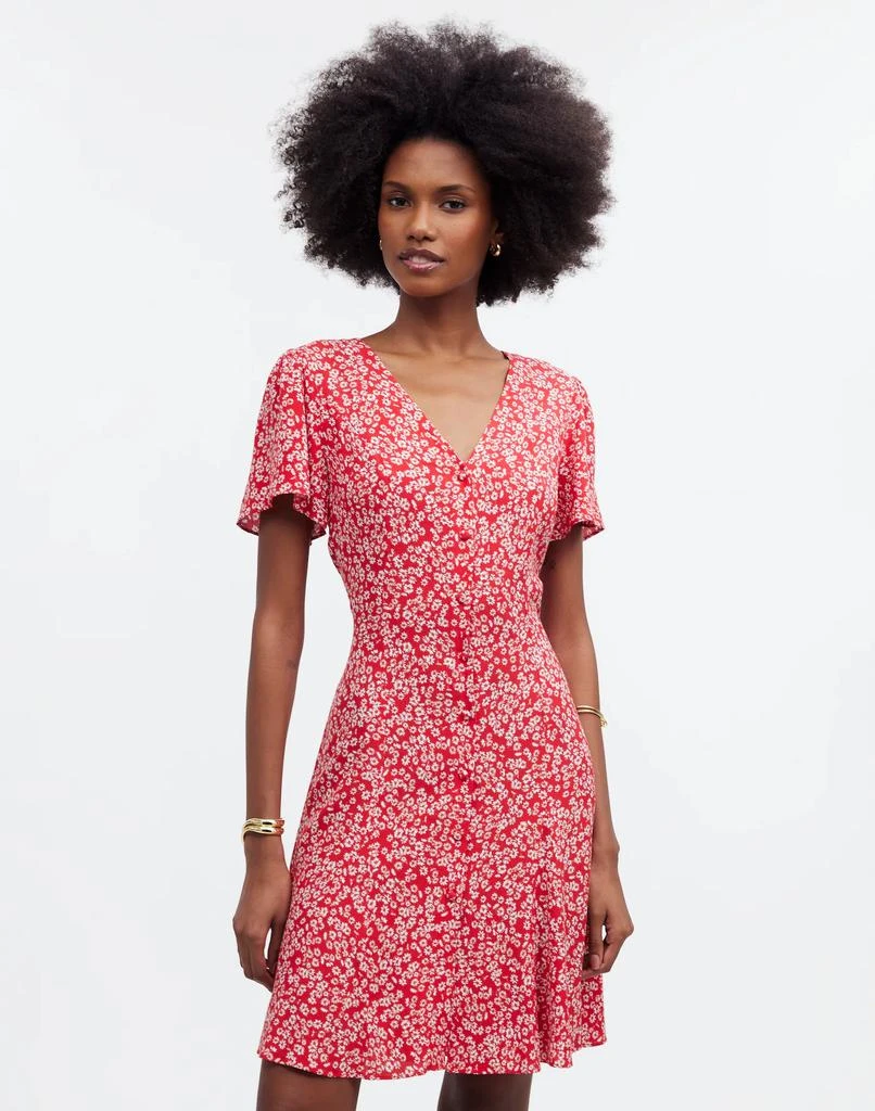 Madewell Flutter-Sleeve Mini Dress in Floral 1