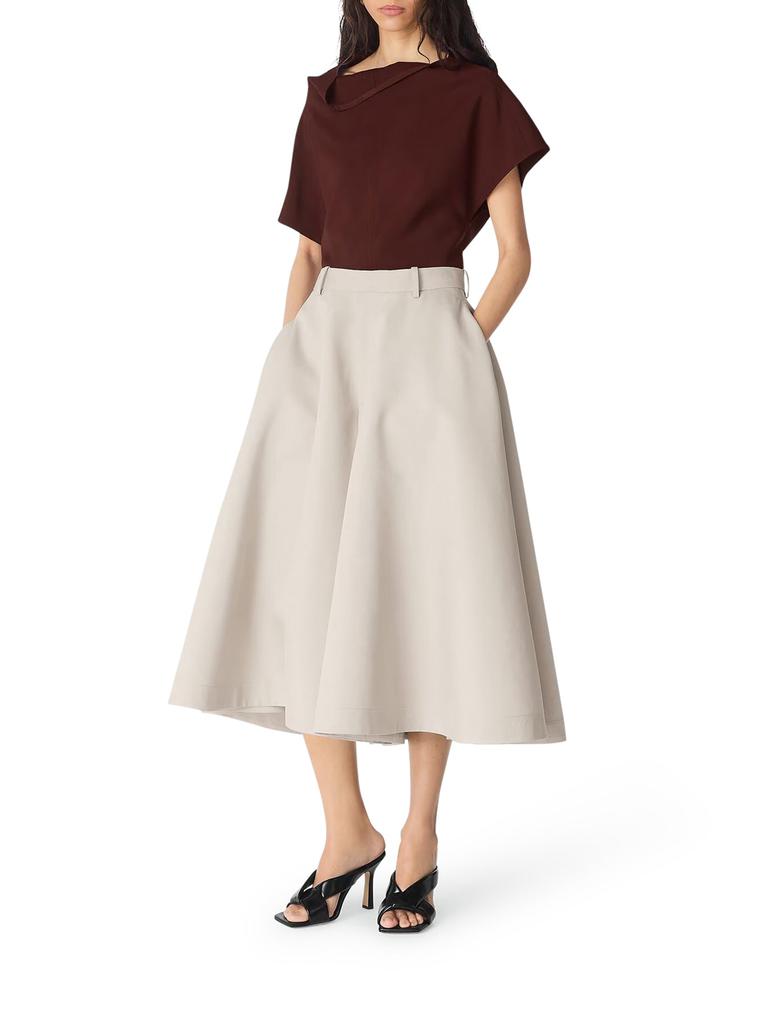 Bottega Veneta COTTON AND SILK TWILL CULOTTE PANTS