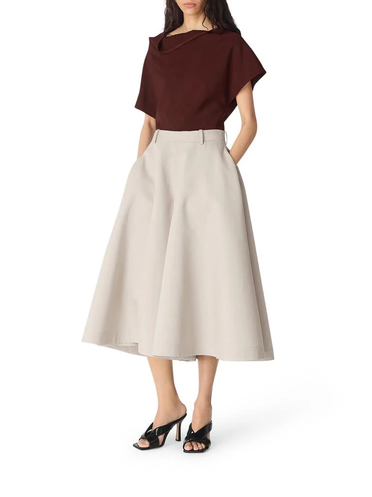 Bottega Veneta COTTON AND SILK TWILL CULOTTE PANTS 2