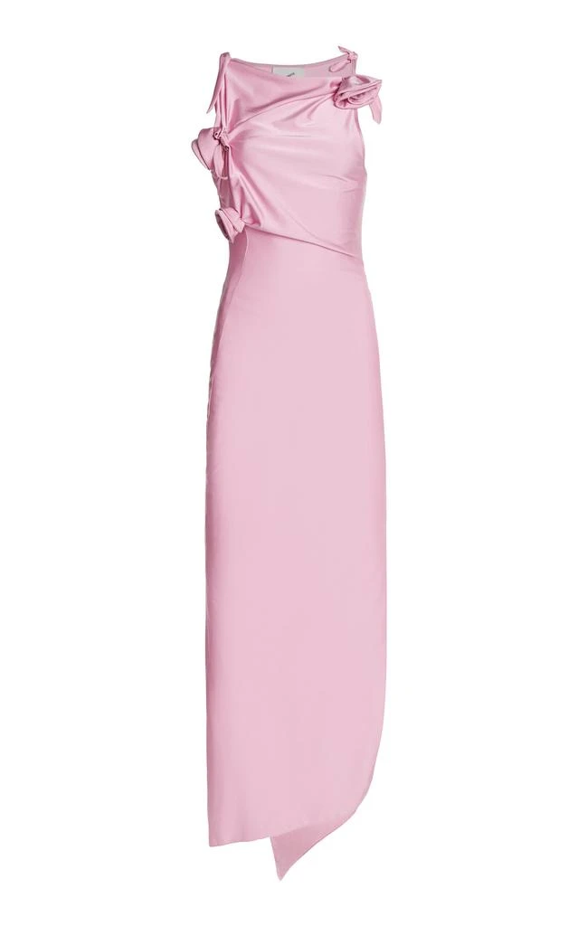 COPERNI Coperni - Asymmetric Rosette-Detailed Satin Gown - Pink - L - Moda Operandi 1