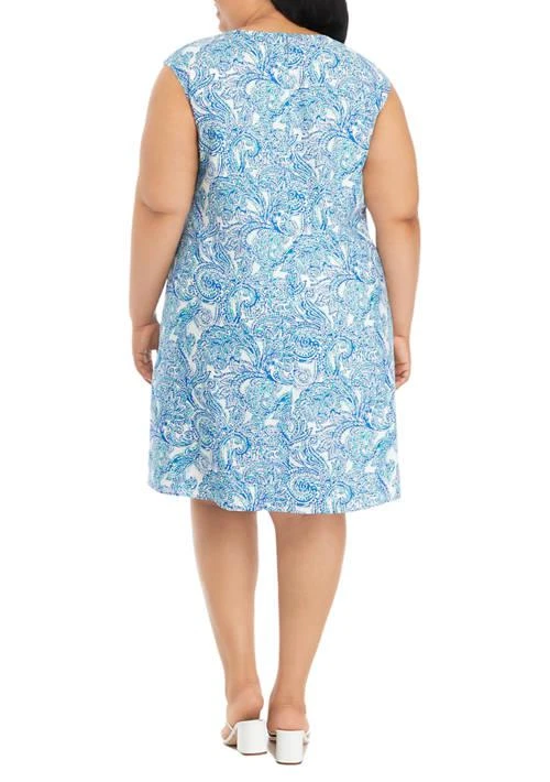 JONES NEW YORK New York Plus Size Sleeveless Linen Swing Dress 2