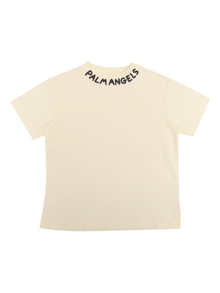 Palm Angels Palm Angels Kids Logo Printed Crewneck T-Shirt