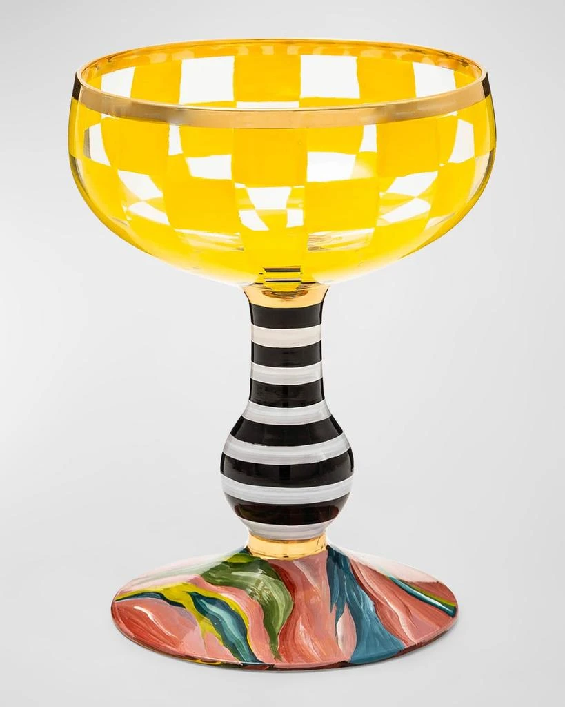 MacKenzie-Childs Carnival Yellow Coupe Glass 1