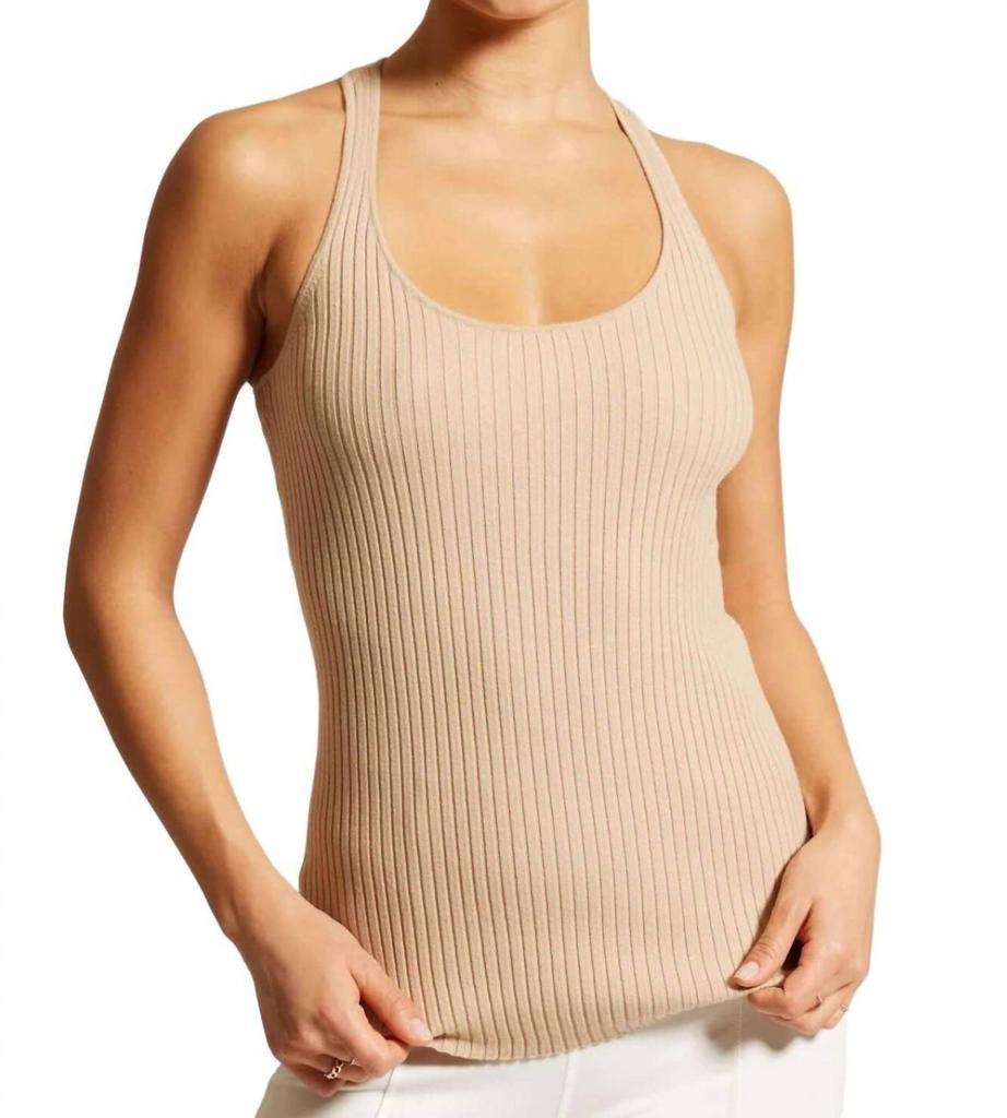 Blanc Noir Color Block Tank Top In Irish Cream