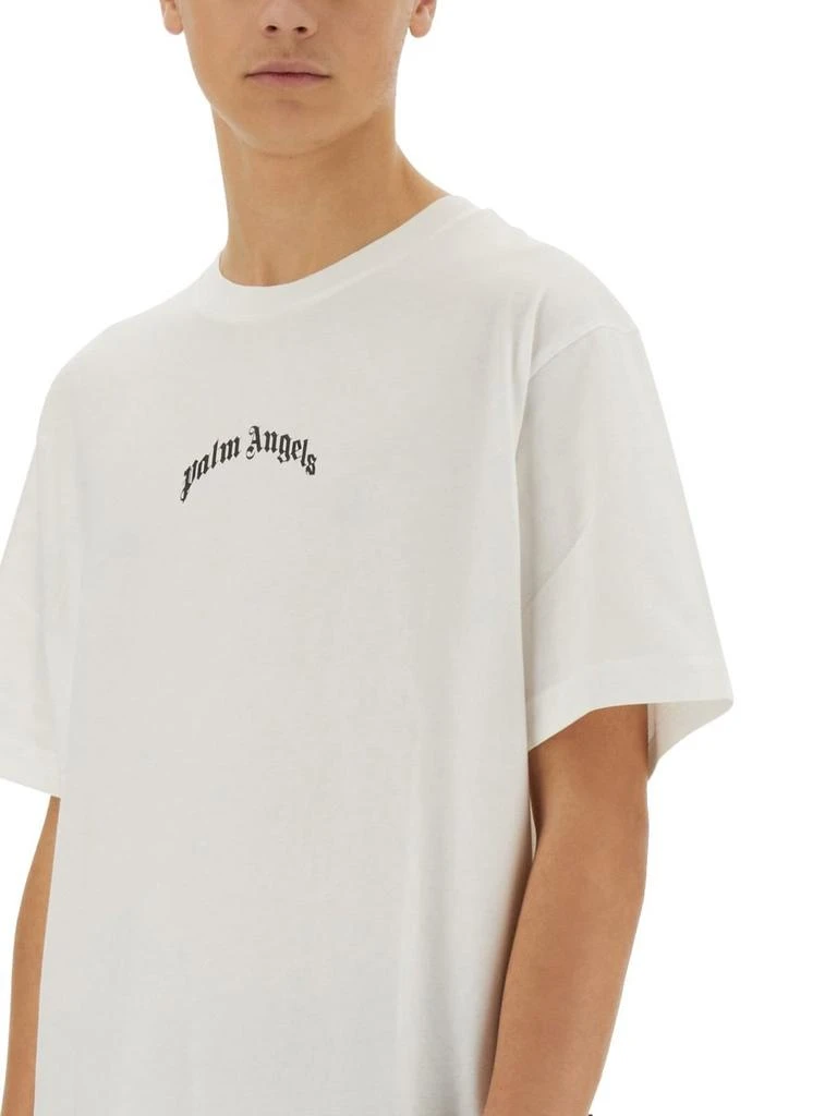 Palm Angels Palm Angels Curved-Logo Printed Crewneck T-Shirt 3