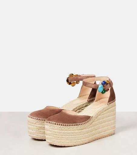 Gianvito Rossi Shanti 100 suede espadrille wedges 4