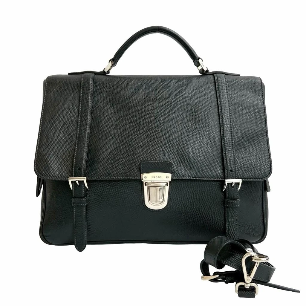 Prada Leather Briefcase Shoulder Bag (Pre-Owned)