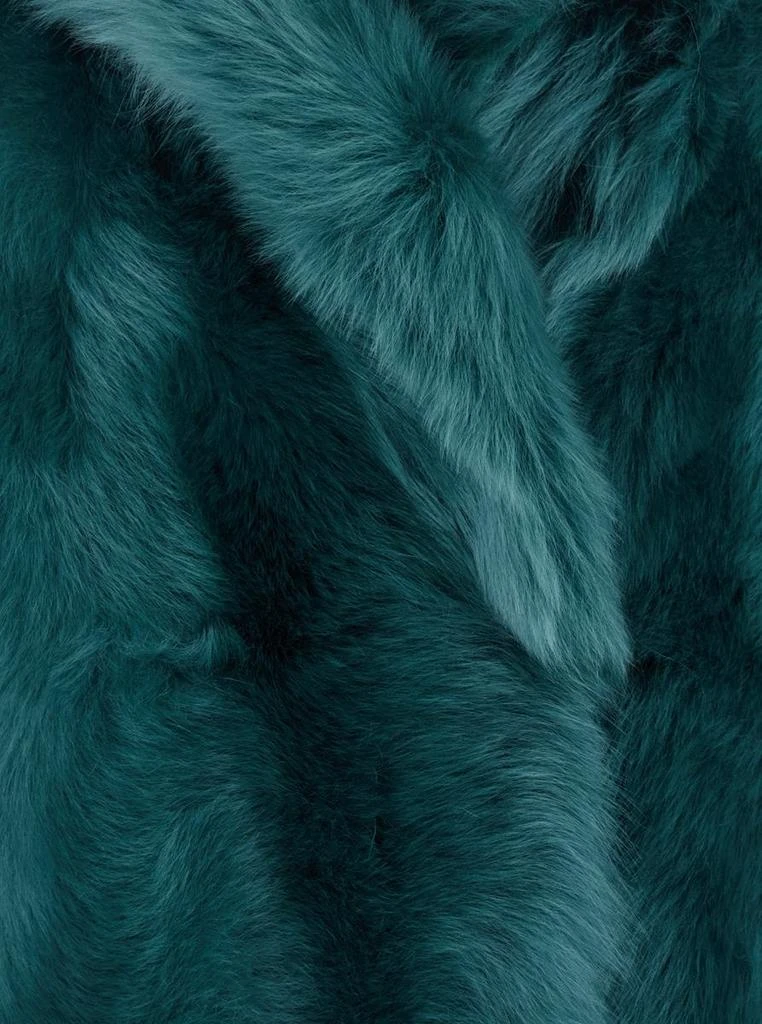 BLANCHA Green Shearling Jacket With Notched Revers And Concealed Front Closure In Fur Woman 3