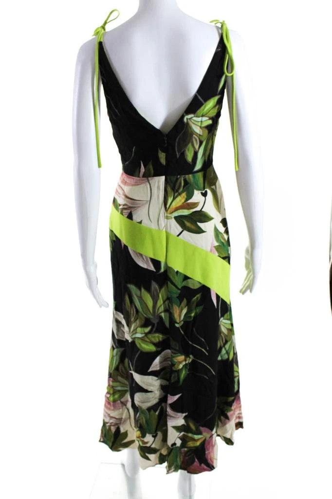 Christian Siriano Womens Hawaiian Print Tie Strap Dress Multicolored 3