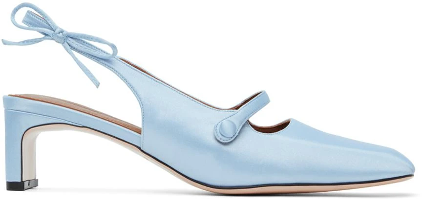 Shushu/Tong Blue Side Bow Square Toe Heels 1