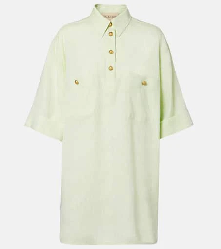Valentino Oversized linen polo shirt 1