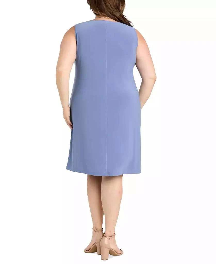 R & M Richards Plus Size Printed Mesh Jacket & Necklace Dress 6