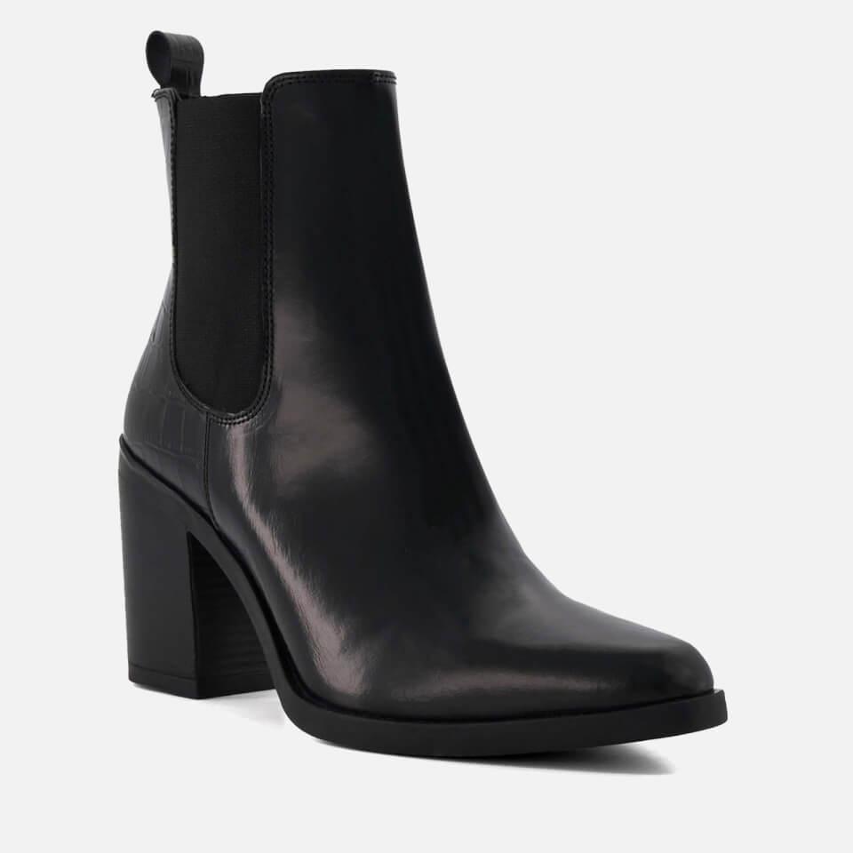 Dune DUNE LONDON WOMENS PROMISING BLOCK-HEEL LEATHER WESTERN BOOTS