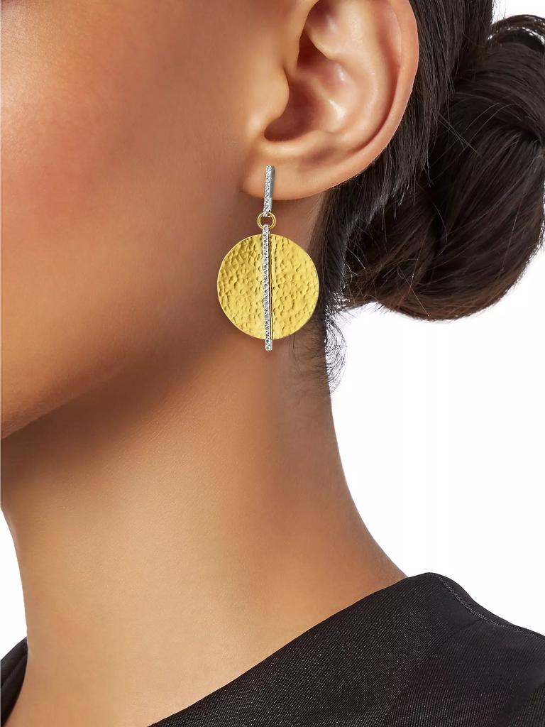 Gurhan Lush Diamond, 24K Yellow Gold & 18K White Gold Drop Earrings