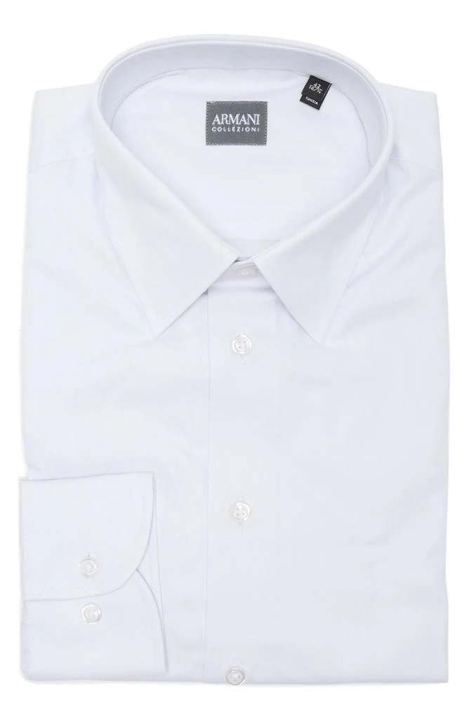 Armani Collezioni Solid Cotton Twill Dress Shirt 3