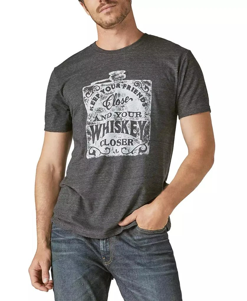 Lucky Brand Men
s Keep Your Friends Close Whiskey Crewneck T-shirt 1