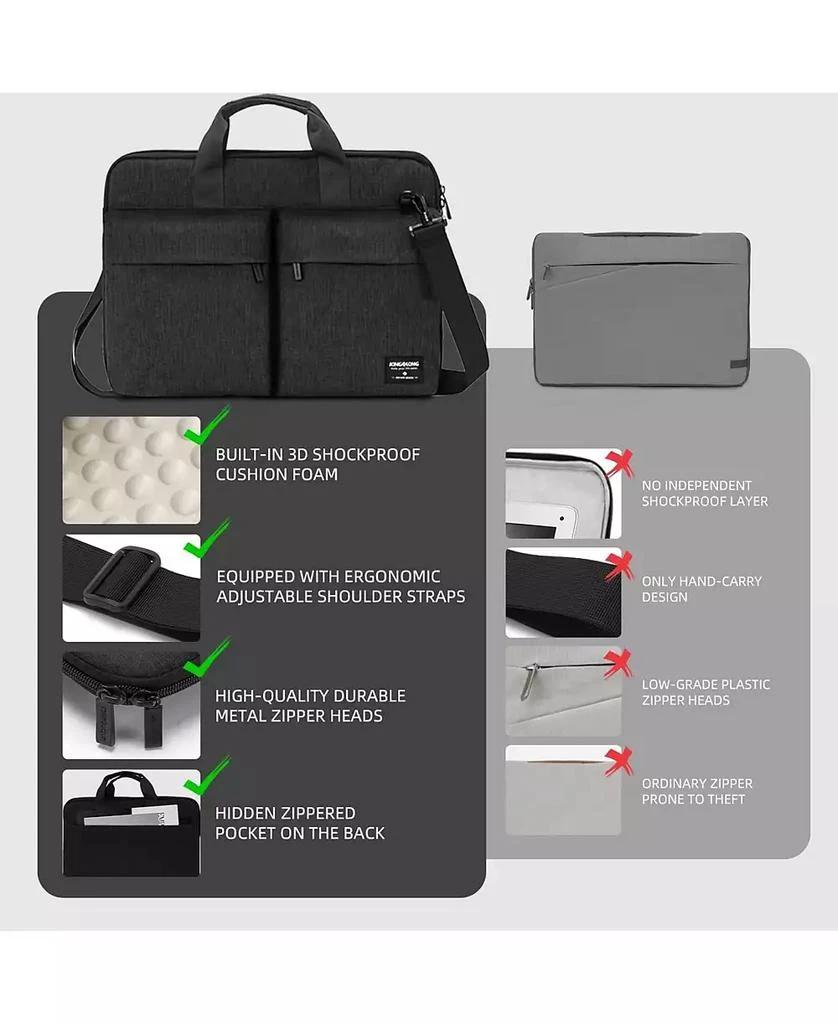 Acer 15.6 inch Laptop Shoulder Bag,Slim Shockproof Computer Sleeve Notebook Ultrabooks Carrying Case Handbag Cover Fit for Acer Asus Dell Lenovo HP Toshiba, Black 6