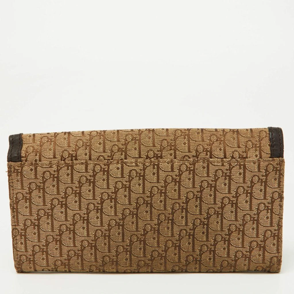 Dior Dior Beige/Brown Oblique Canvas and Leather Flap Continental Wallet 5