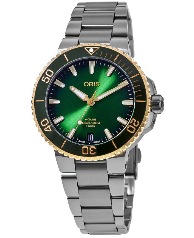 Oris Oris Aquis Date Green Dial Yellow Gold 
Steel Men
s Watch 01 400 7769 6357-07 8 22 09PEB