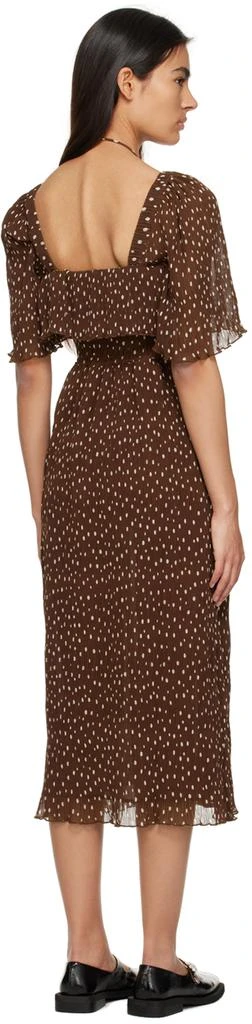 Ganni Brown Pleated Midi Dress 3