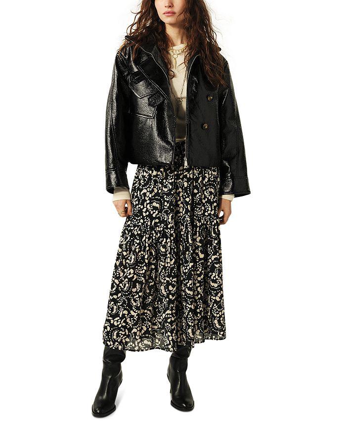 ba&sh Eola Floral Tiered Midi Skirt