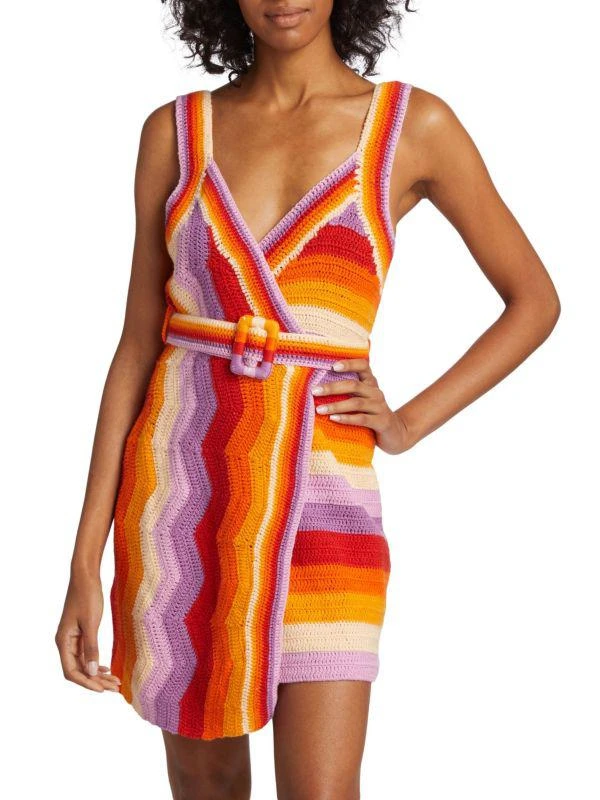 Farm Rio Striped Crochet Dress 1