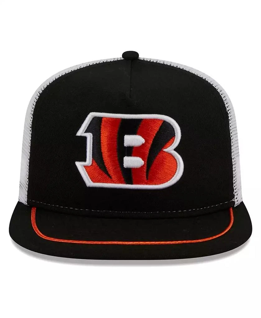New Era Men's Black, White Cincinnati Bengals Original Classic Golfer Adjustable Hat 2