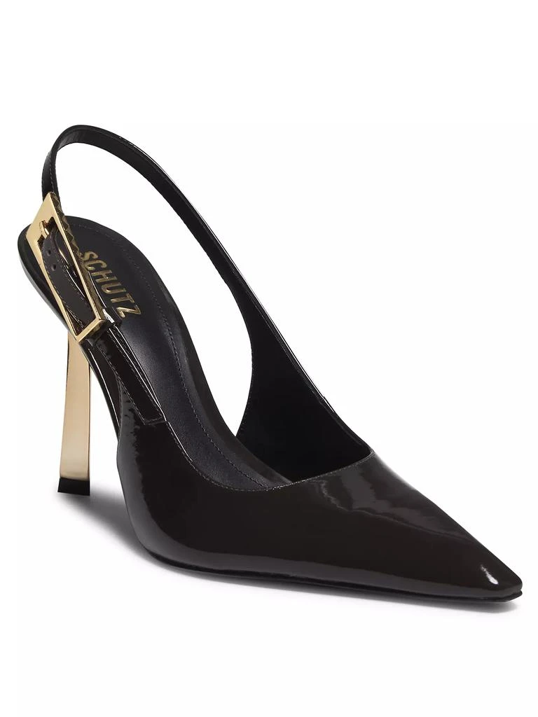 Schutz Ciara 100MM Patent Leather Slingback Pumps 2