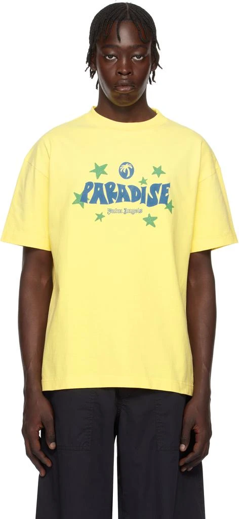 Palm Angels Yellow 'Paradise Palm' T-shirt 1