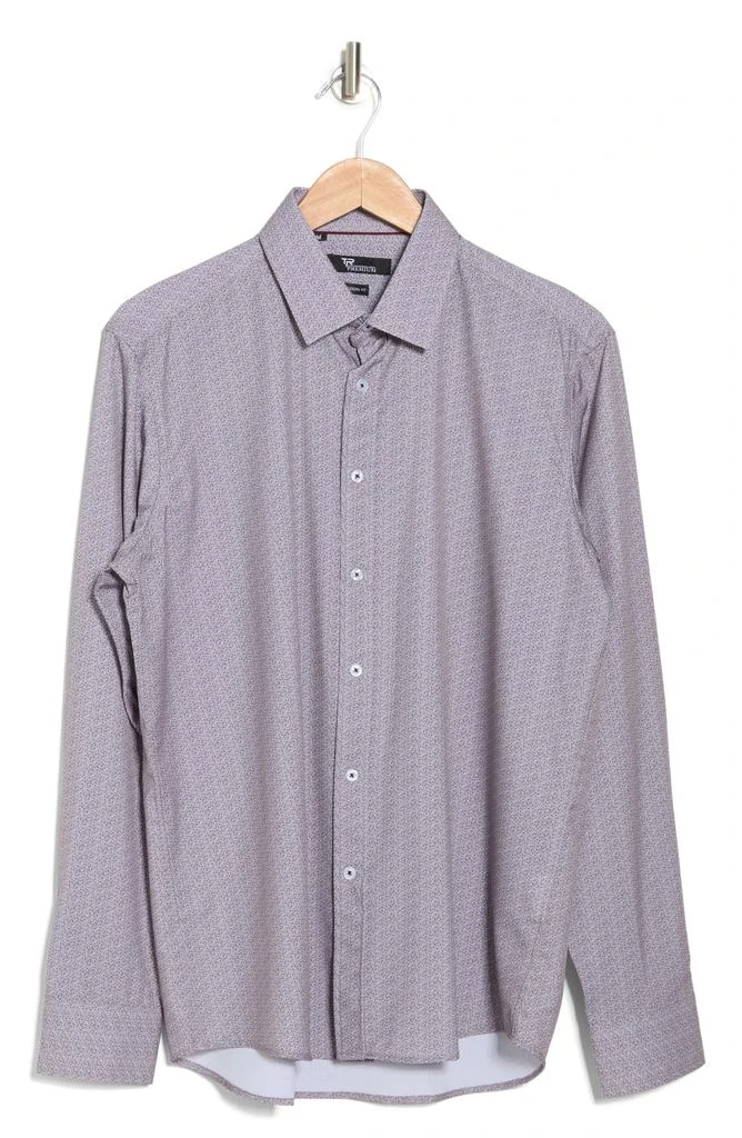 TR Premium Ditsy Print Stretch Button-Up Shirt 3