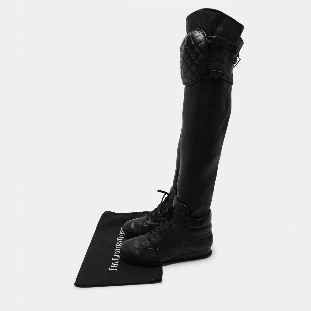 Chanel Chanel Black Quilted Leather Knee Length Boots Size 40 11